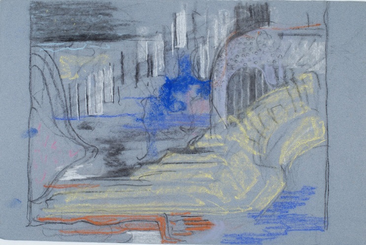 Détail de l'aile du personnage au-dessus d'un paysage, Pierre-Albert Bégaud, 20e siècle