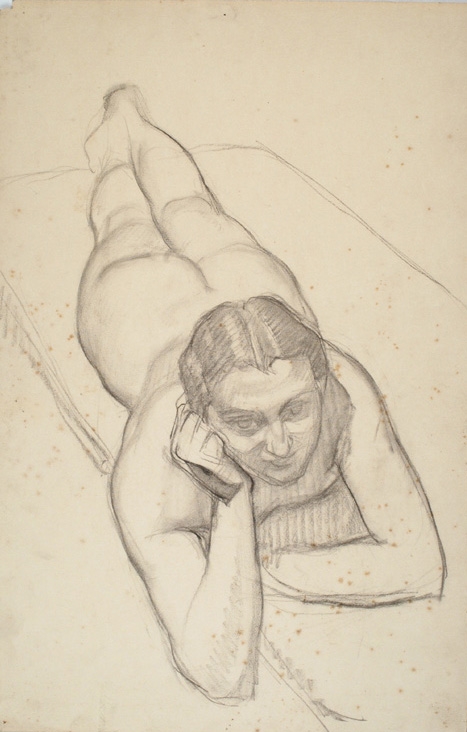 Nu féminin allongé sur le ventre, Pierre-Albert Bégaud, 20e siècle