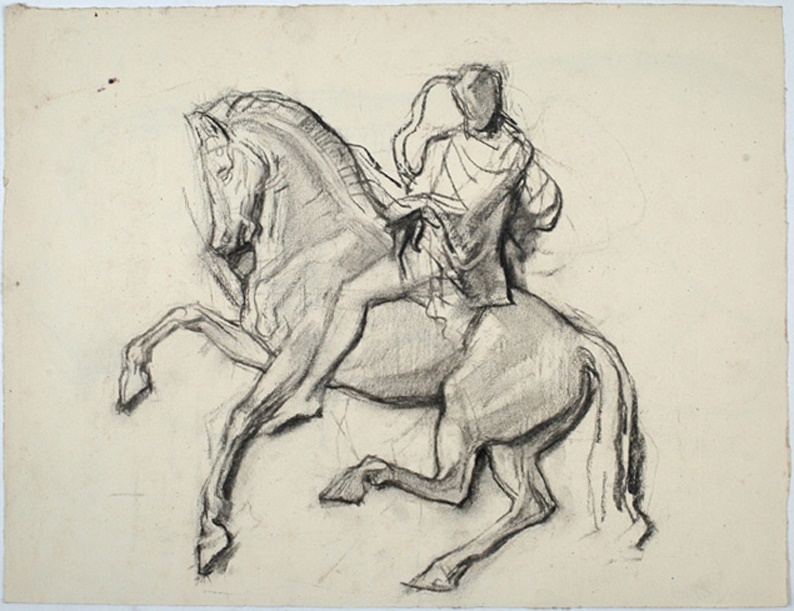 Étude d'un cavalier à cheval, Pierre-Albert Bégaud, 20e siècle
