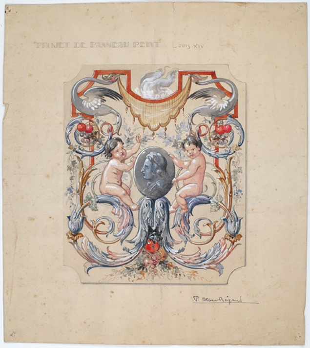 Projet de panneau peint Louis XIV, Pierre-Albert Bégaud, 20e siècle