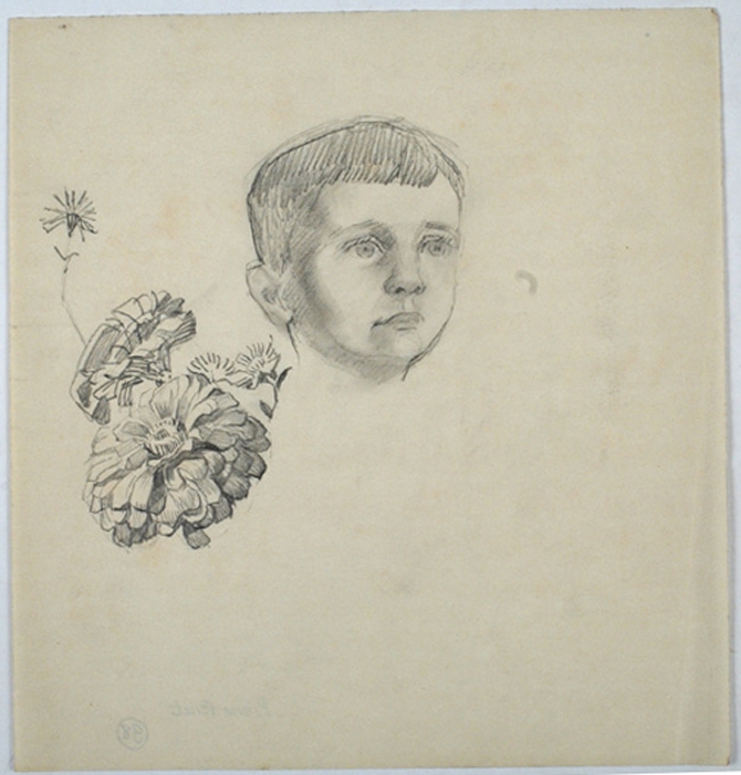 Portrait dessiné de Pierre Ferret enfant, Pierre-Albert Bégaud, 20e siècle
