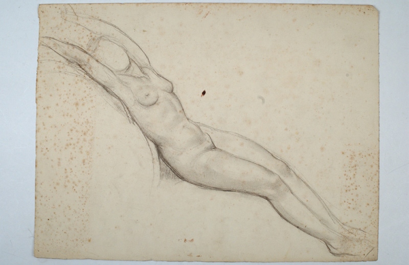 Étude de nu féminin la tête entre les bras, Pierre-Albert Bégaud, 20e siècle