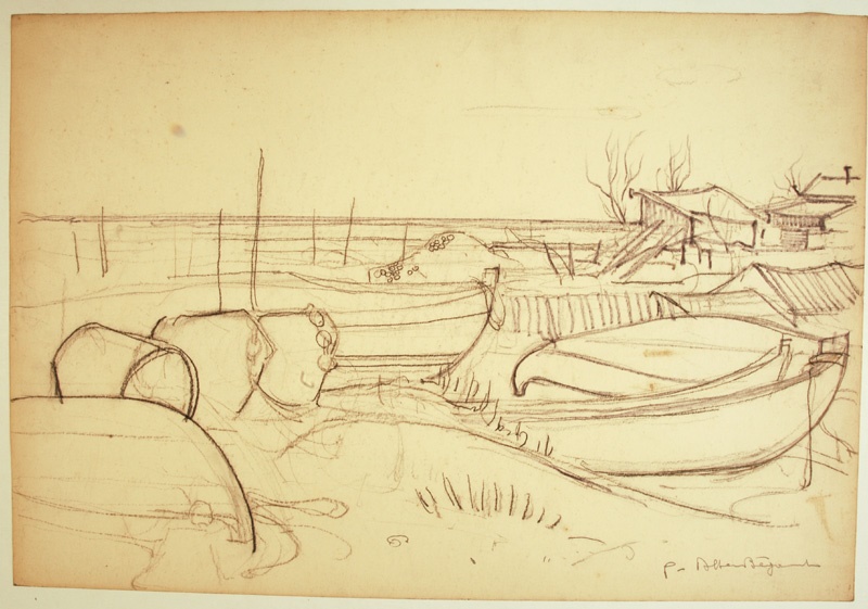 Études de barques sur le bord du Bassin d'Arcachon_0