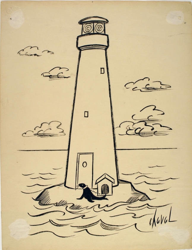 Sans titre ; Le phare, Chaval, 20e siècle