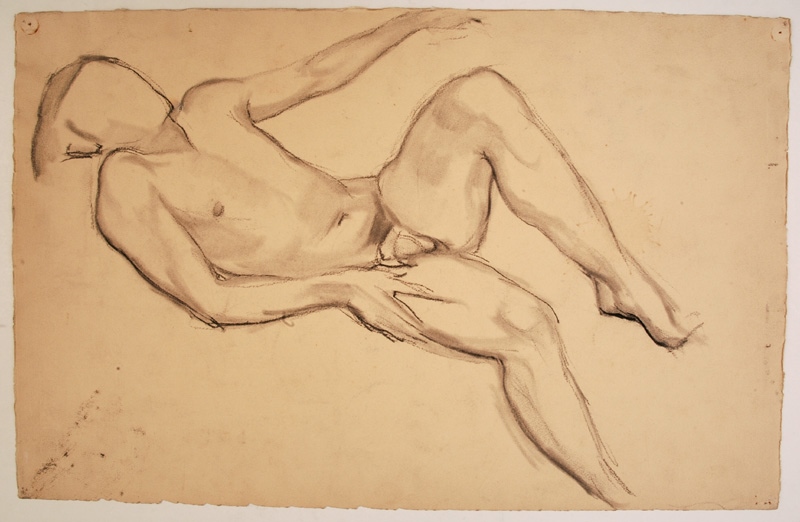 Étude de nu masculin pour L'arbre de vie, Pierre-Albert Bégaud, 20e siècle
