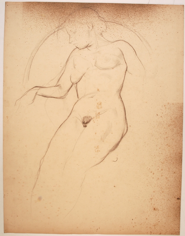 Étude de nu féminin assis dans un fauteuil, Pierre-Albert Bégaud, 20e siècle