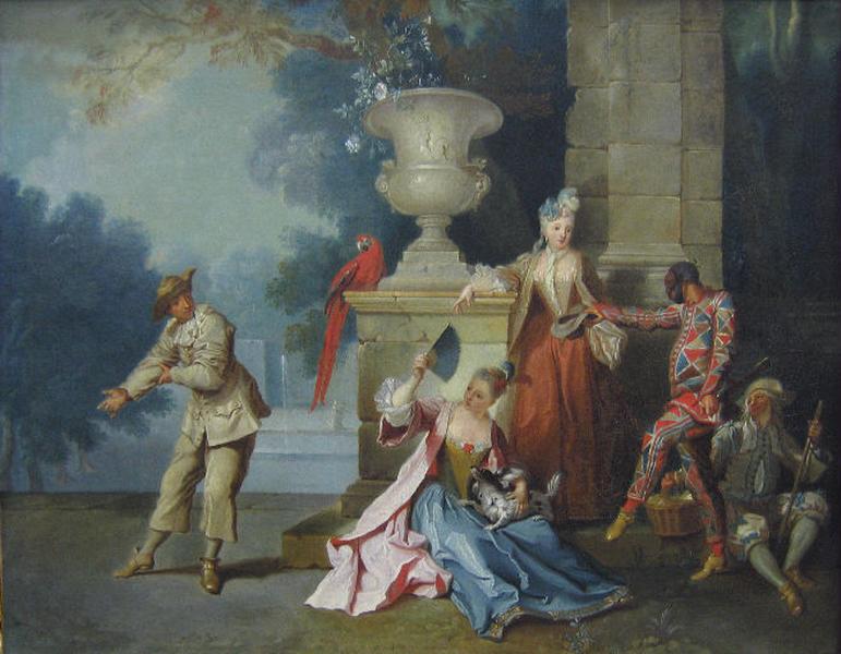 Comédiens italiens dans un parc_0