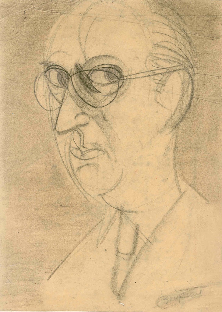 Autoportrait aux lunettes, Edmond Boissonnet, 20e siècle