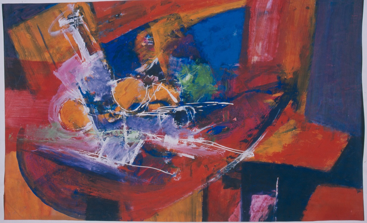 Nature morte posée sur une table, Suzanne Martin, 1970