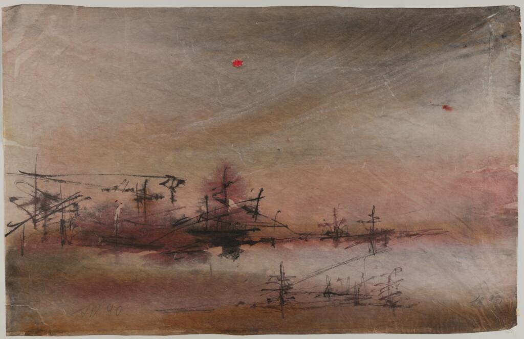 Port de Bordeaux le soir, Suzanne Martin, 20e siècle