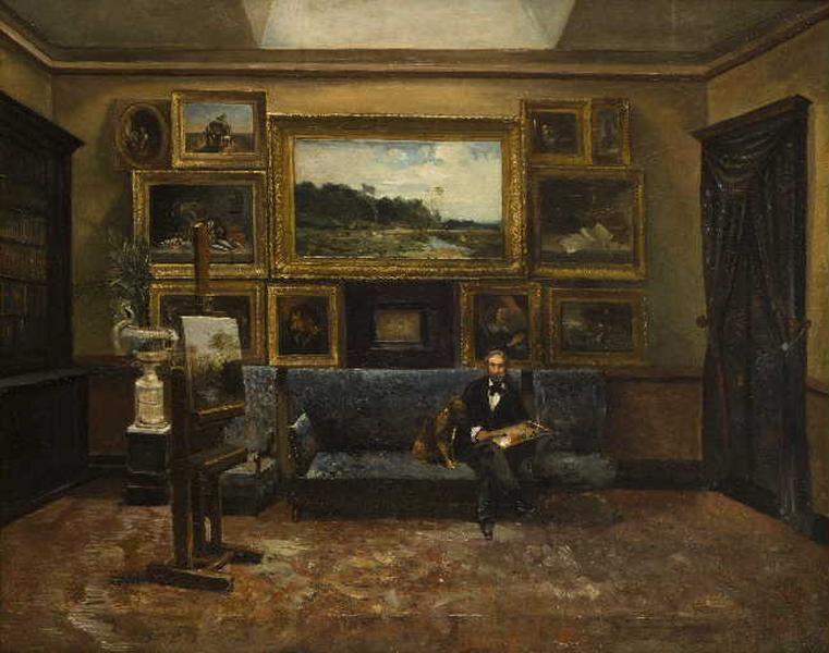 Le Peintre-collectionneur Théodore Gardère dans son atelier_0