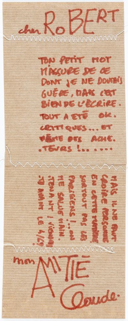 Lettre à Robert Coustet, Claude Lagoutte, 1969