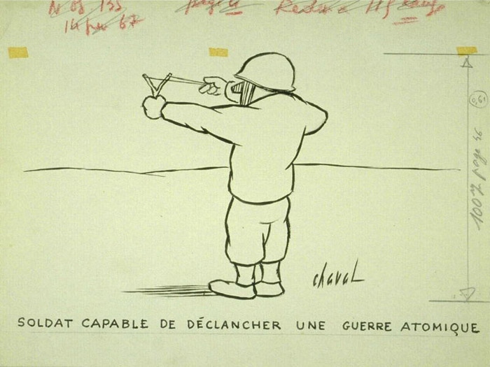 Soldat capable de déclencher une guerre atomique, Chaval, 20e siècle