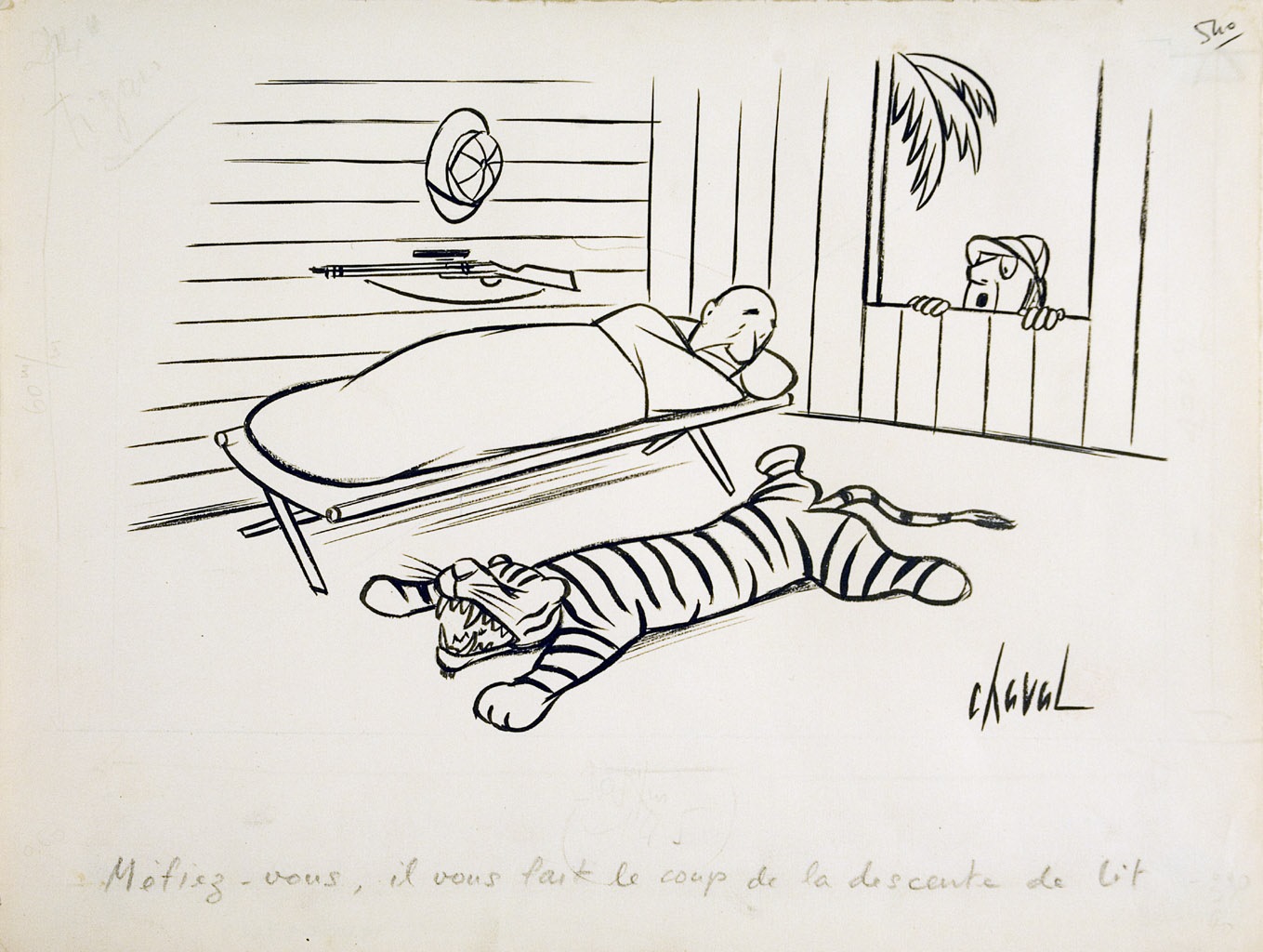 Méfiez-vous, il vous fait le coup de la descente de lit, Chaval, 20e siècle