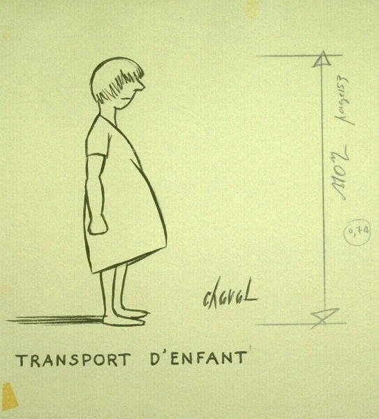 Transport d'enfant, Chaval, 20e siècle