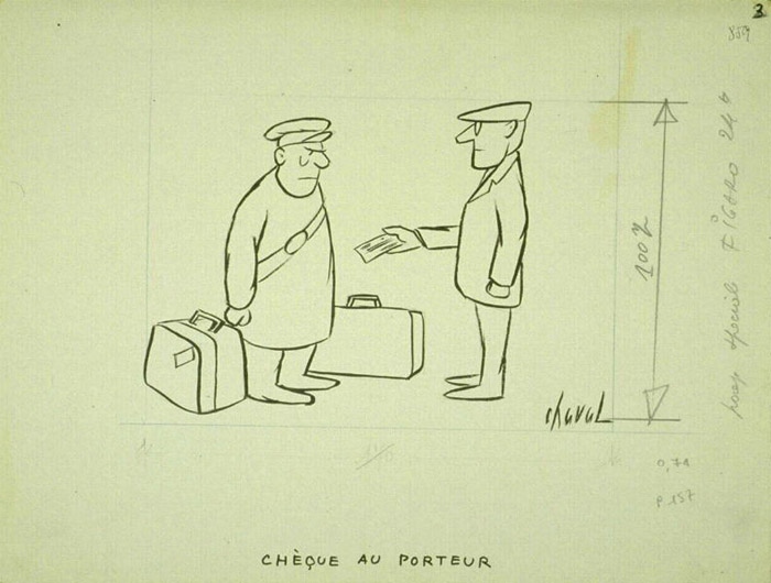 Chèque au porteur, Chaval, 20e siècle