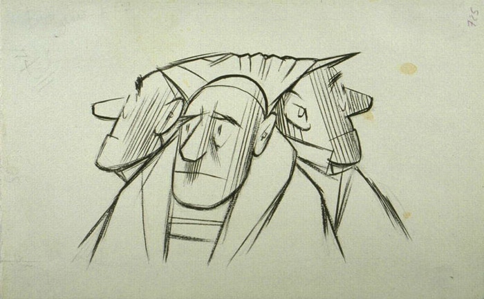 Sans titre ; Portrait d'hommes, Chaval, 20e siècle