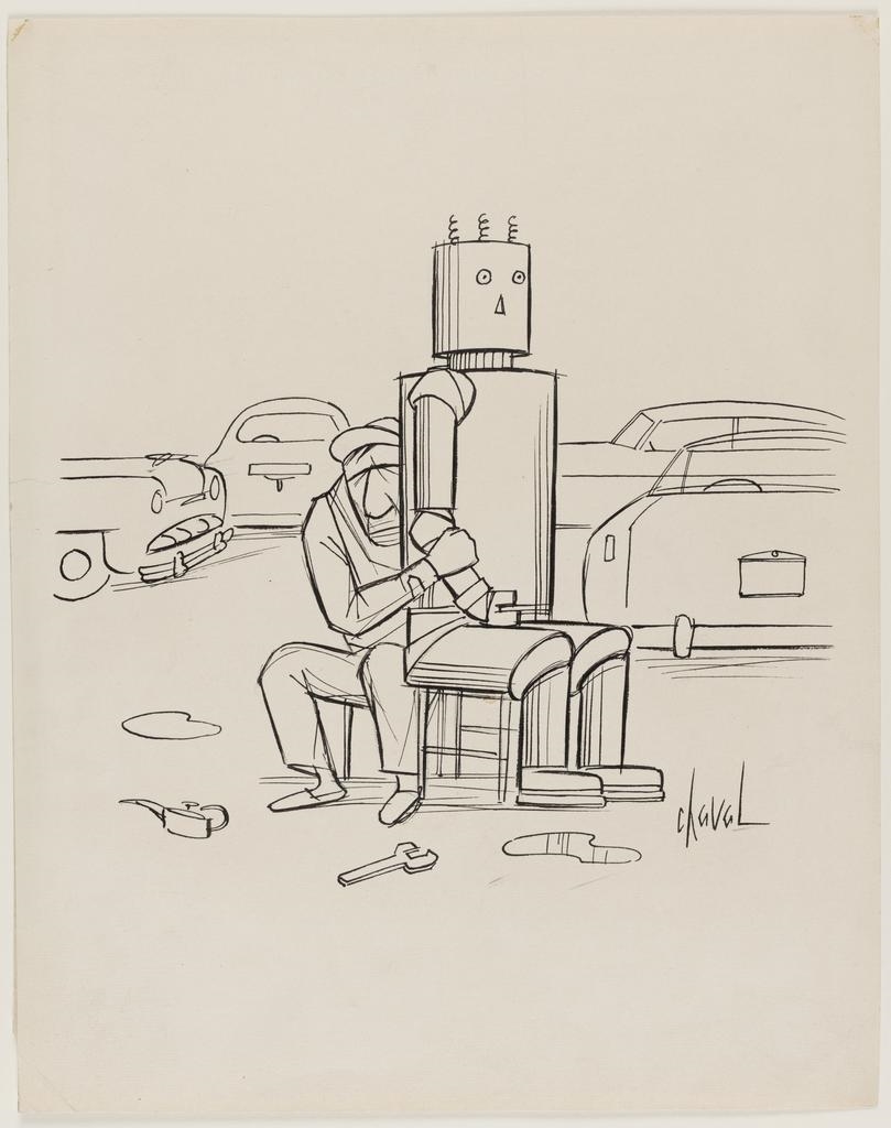Sans titre ; Auscultation mécanique, Chaval, 20e siècle