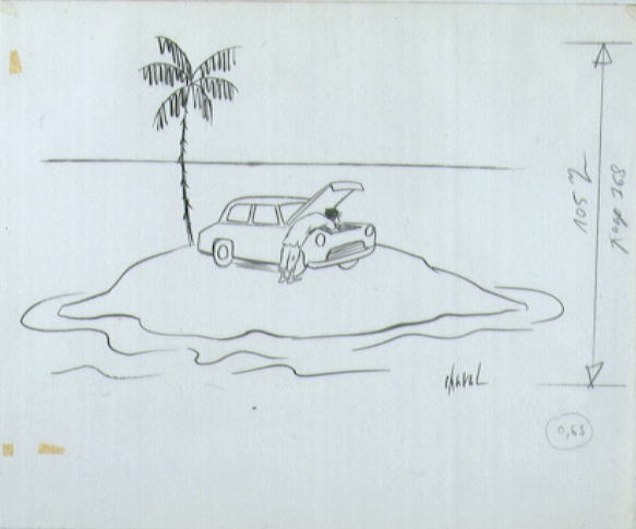 Sans titre ; L'île déserte, Chaval, 20e siècle
