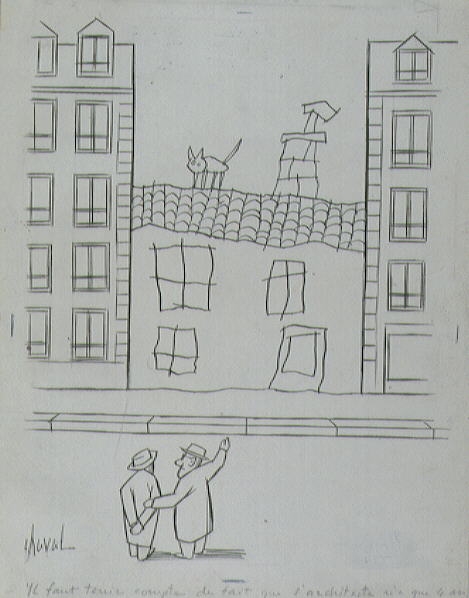 Il faut tenir compte du fait que l'architecte n'a que quatre ans, Chaval, 20e siècle