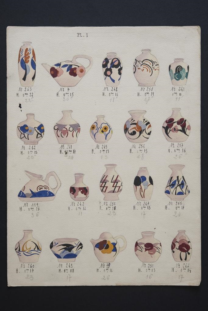planche de modèles, Simone Larrieu, 2e quart 20e siècle
