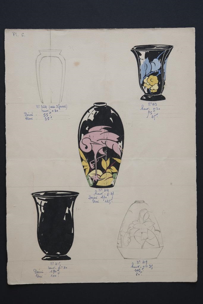 planche de modèles, Simone Larrieu, 2e quart 20e siècle