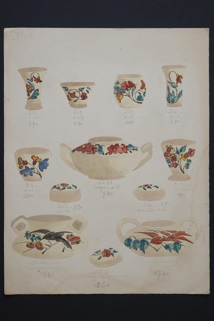 planche de modèles, Simone Larrieu, 2e quart 20e siècle