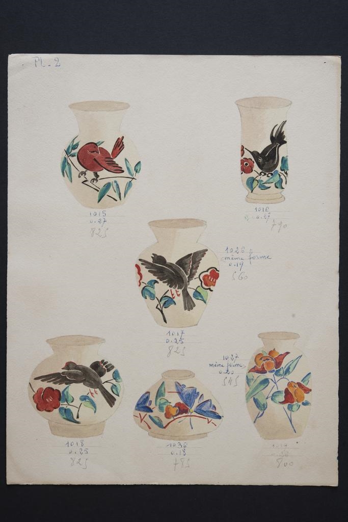 planche de modèles, Simone Larrieu, 2e quart 20e siècle