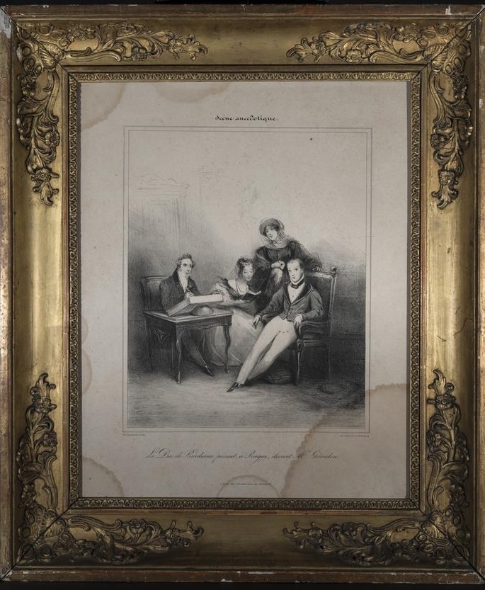 Portrait du duc de Bordeaux à Prague ; "Le Duc de Bordeaux posant à Prague...", Octave Tassaert, 1832 vers