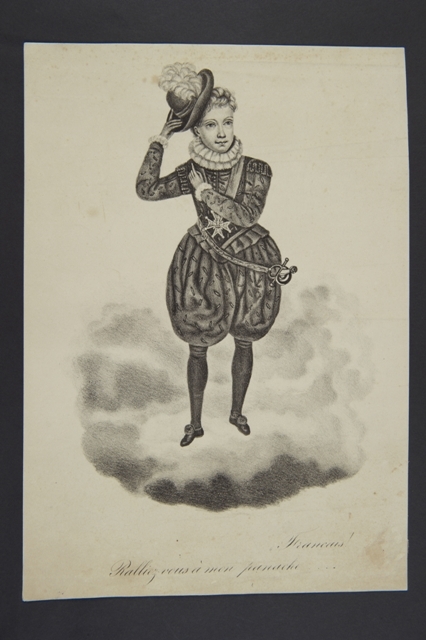 "Français ! Ralliez-vous à mon panache..." ; Portrait du duc de Bordeaux en costume Henri II_0