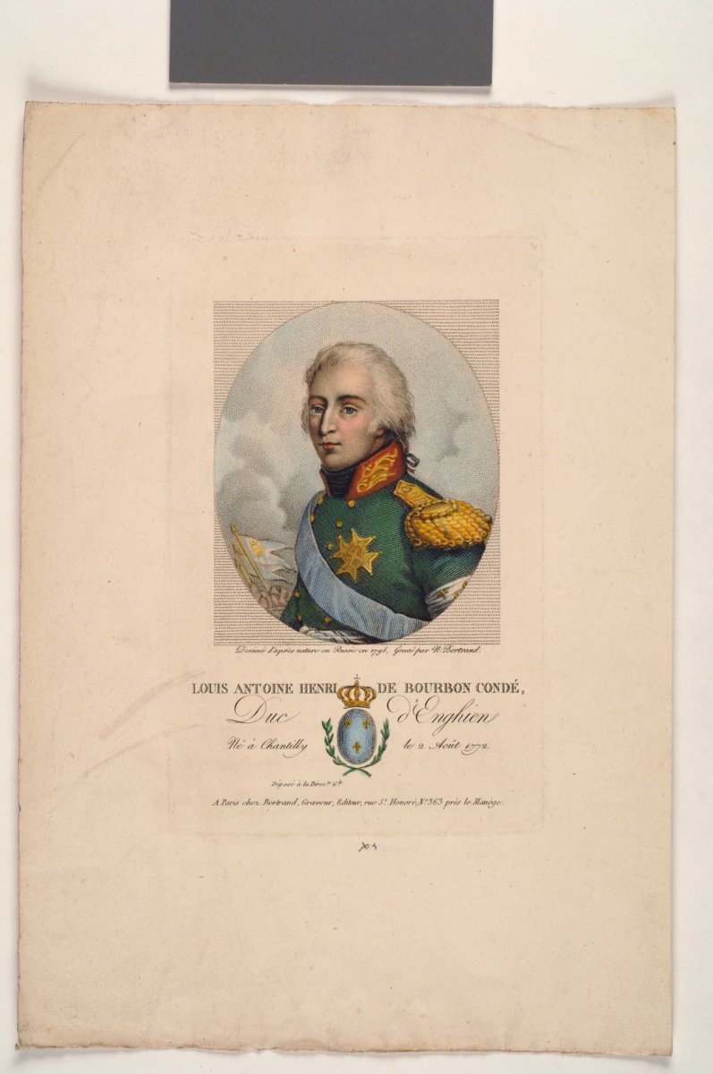 "Louis Antoine Henri de Bourbon Condé" ; Portrait du Duc d'Enghien_0