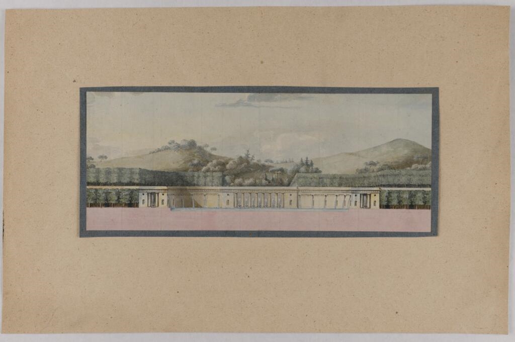 Monument dans un paysage, Antoine-Laurent-Thomas Vaudoyer, 4e quart 18e siècle
