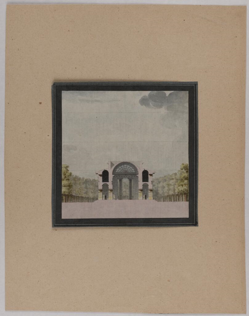Coupe intérieure d'une porte de ville en arc de triomphe, Antoine-Laurent-Thomas Vaudoyer, 4e quart 18e siècle