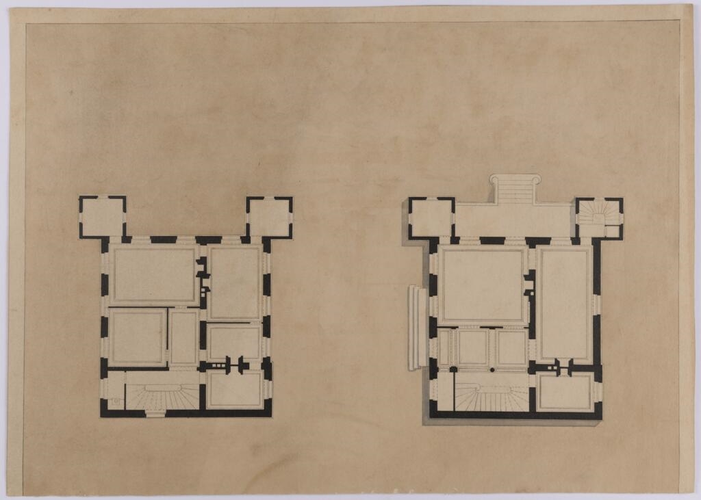 Plans pour une architecture domestique (?), Antoine-Laurent-Thomas Vaudoyer, 4e quart 18e siècle