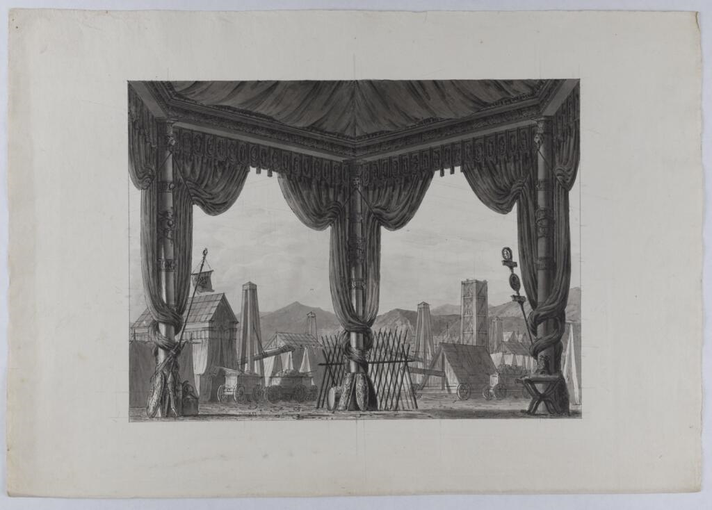Projet de scénographie néoclassique, Gaspare Galliari, 1er quart 19e siècle