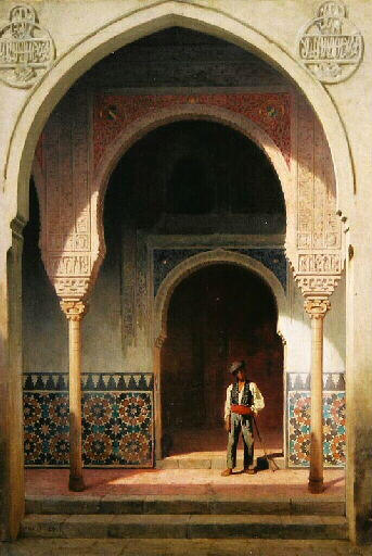 Patio à l'Alhambra, Achille Zo, 1860