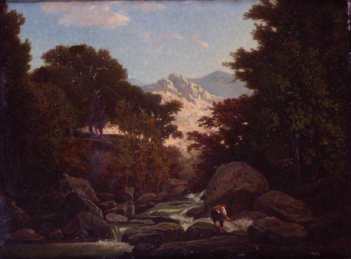 Le Pêcheur de truites, Louis Cabat, 1845