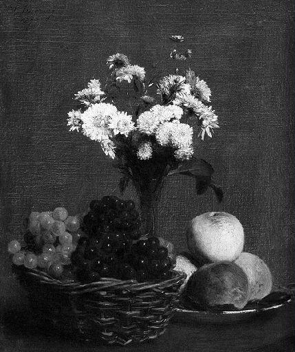 Raisins, pêches et chrysanthèmes, Victoria Dubourg, 1872