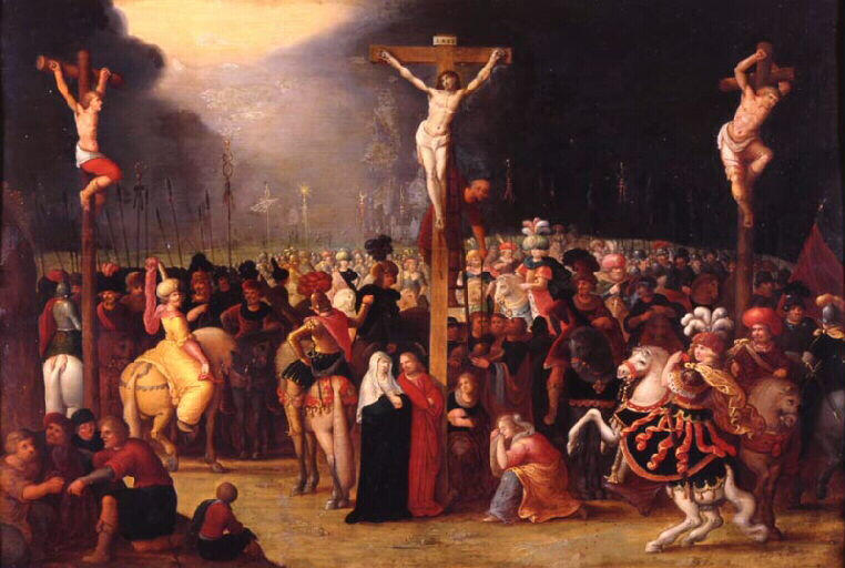 Le Christ en Croix entre les deux larons, Louis de Caullery, 1ère moitié 17e siècle