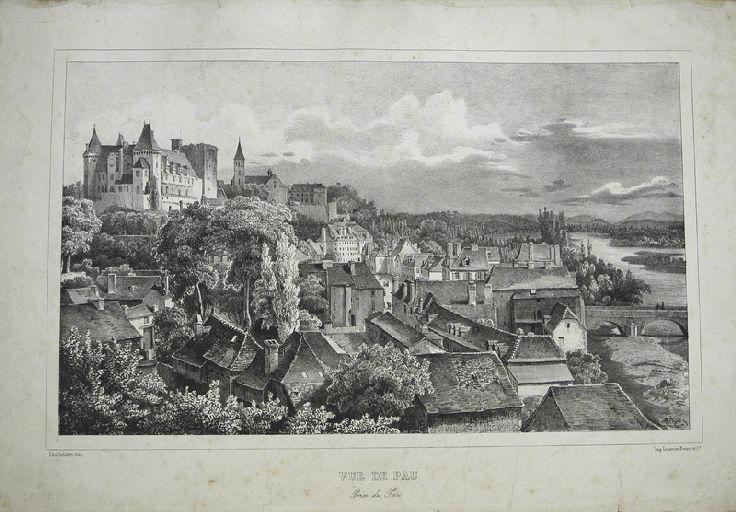 Vue de Pau prise du parc, Paul Gelibert, 1842