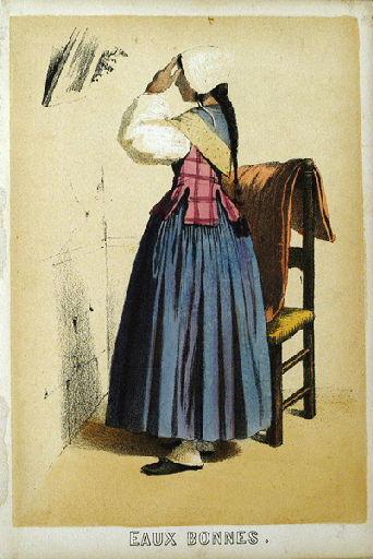Eaux-Bonnes, femme se coiffant (titre factice)_0