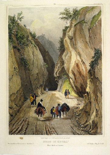 Gorge de Hourat, route des Eaux Chaudes, Louis-Julien Jacottet, 1835,1836
