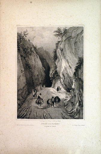 Gorge de Hourat, route des Eaux Chaudes, Louis-Julien Jacottet, 1834,1835,1836