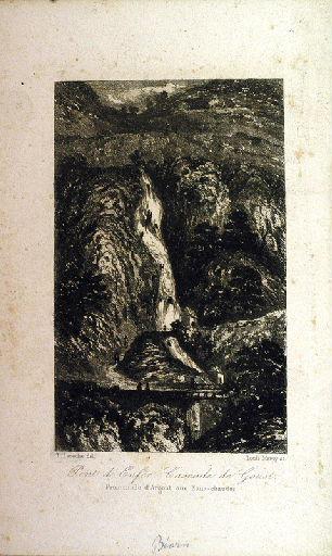 Pont d'Enfer, cascade de Goust, promenade d'Argout aux Eaux-chaudes., Louis Marvy, 1844