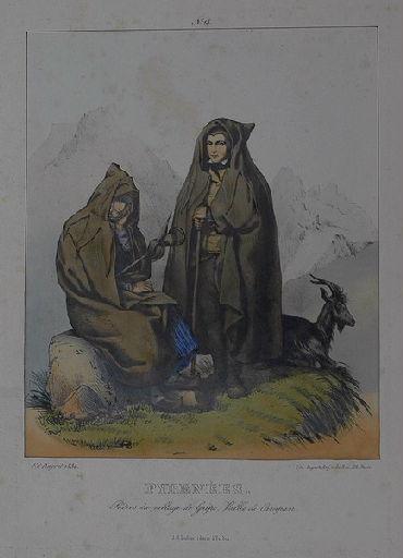 Pyrénées. Pâtres du village de Grip, vallée de Campan._0