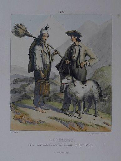 Pyrénées. Pâtres aux cabanes de Tramzaigues ; vallée de Campan._0