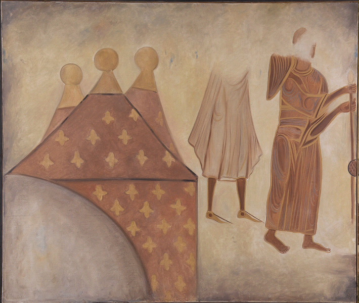Une Partie d'échecs : un maure et un franc devant trois tentes (1er fragment), Léon Giron, 4e quart 19e siècle