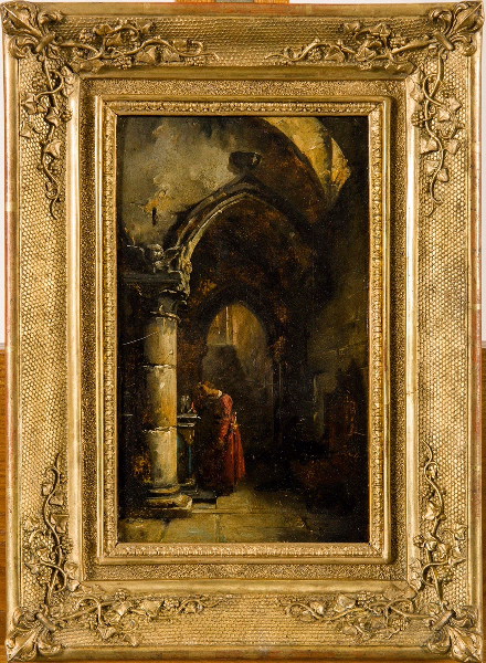 Saint Louis au tombeau de sa mère ; Saint Louis en méditation, Charles Marie Bouton, 1ère moitié 19e siècle