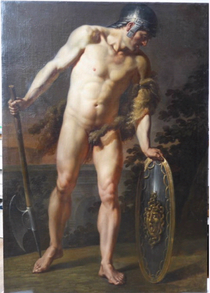 Soldat romain nu et casqué ; Persée (armé d'un bouclier orné de Méduse, d'une lance et d'un casque lui permettant de devenir invisible)_0