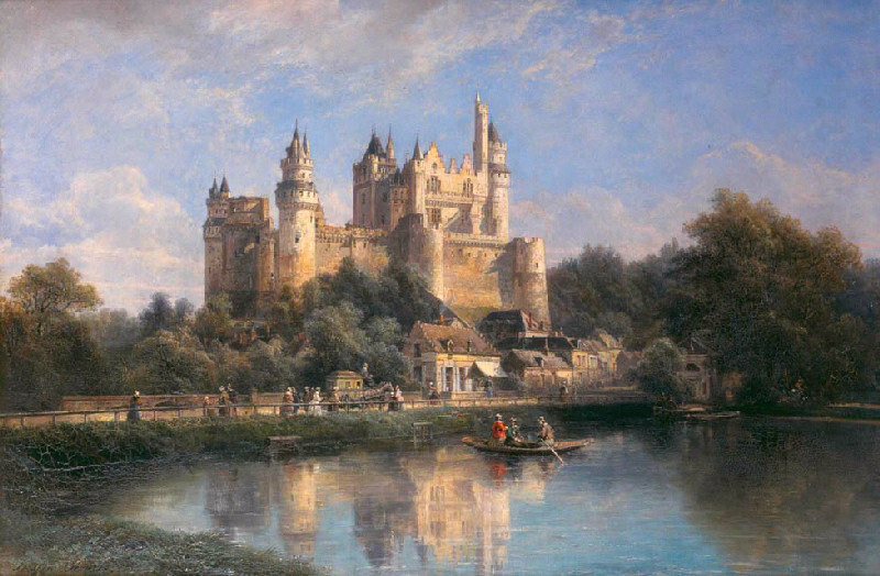 Le Château de Pierrefonds, pendant les restaurations ; Le Château de Pierrefonds, en 1864, Pierre Justin Ouvrié, 1864